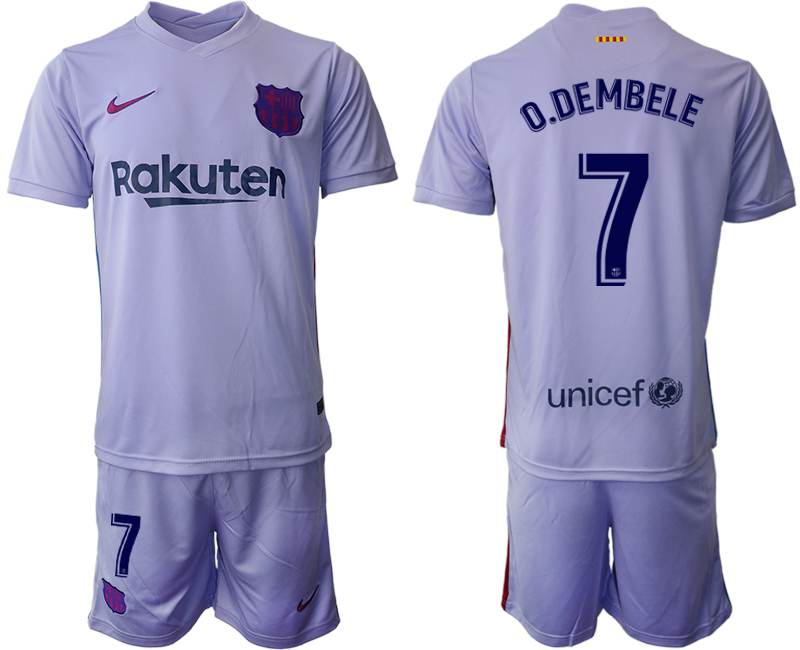 Men 2021-2022 Club Barcelona away purple #7 Soccer Jersey->barcelona jersey->Soccer Club Jersey